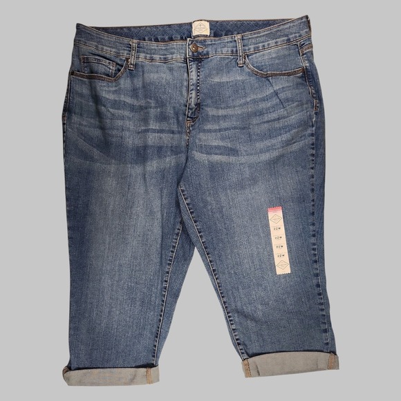 St. John's Bay Pants - St Johns Bay Women's Plus 22W Secretly Slender Capri Jeans Blue NWOT